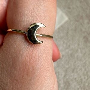 Gold moon ring